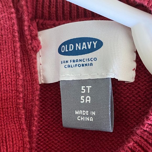 Girls Old Navy Dark Red Long-Sleeve Dress 100% Cotton Size 5T - Picture 3 of 3